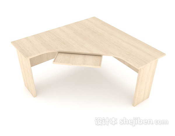 现代风格简约木质书桌3d模型下载