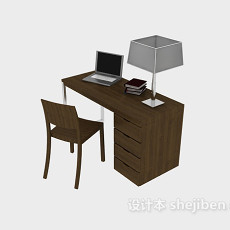 休闲简约桌椅组合3d模型下载