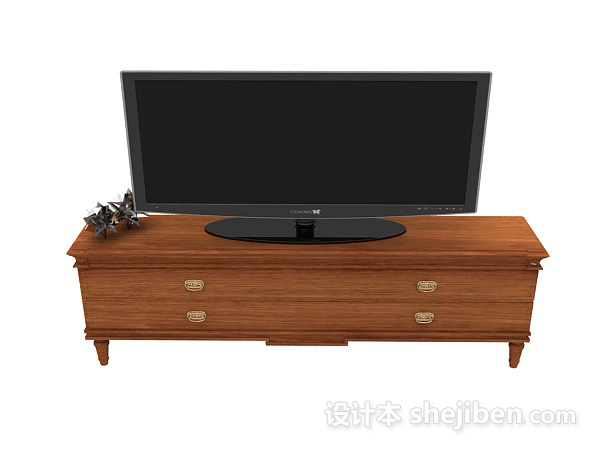 现代风格黑色液晶电视机3d模型下载