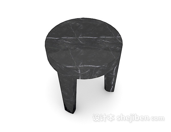 设计本黑色板凳3d模型下载