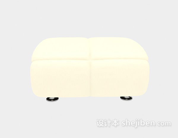 现代风格浅黄色沙发凳3d模型下载