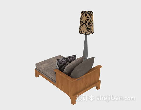 设计本欧式简单实木组合沙发3d模型下载