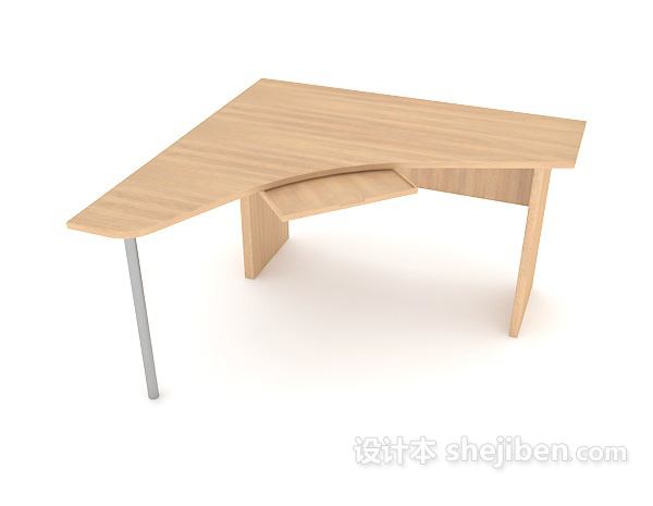 免费木质电脑桌子3d模型下载