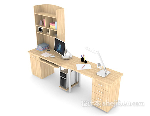 设计本简单居家书桌3d模型下载