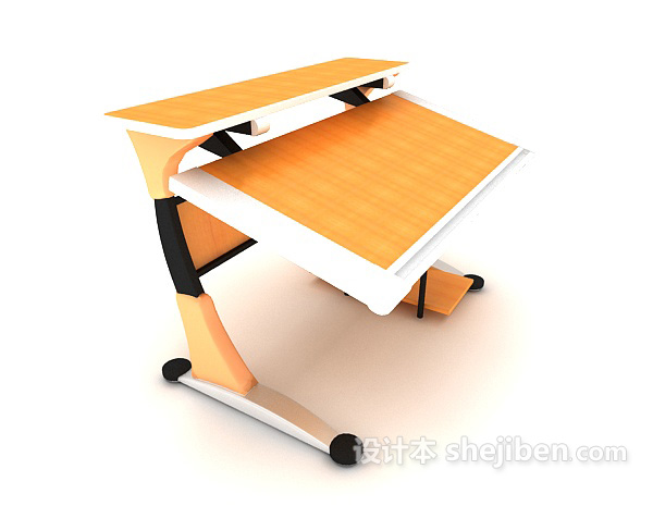 设计本现代简约小书桌3d模型下载