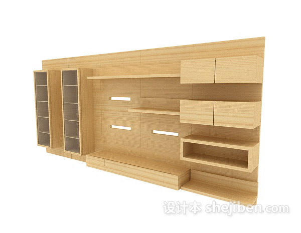 设计本居家展示柜、书柜3d模型下载