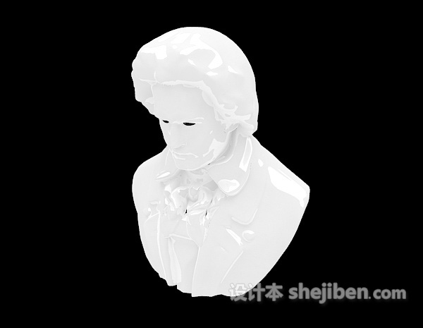 免费白色雕像3d模型下载