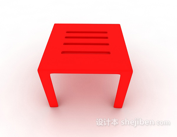 现代风格红色小板凳3d模型下载