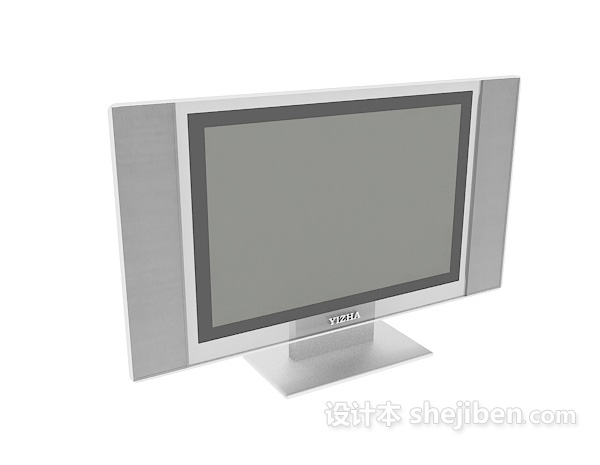 灰色超薄电视机3d模型下载