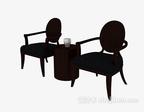 设计本简单实木家居椅3d模型下载