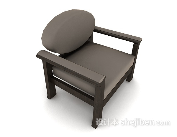 设计本灰色家居椅子3d模型下载