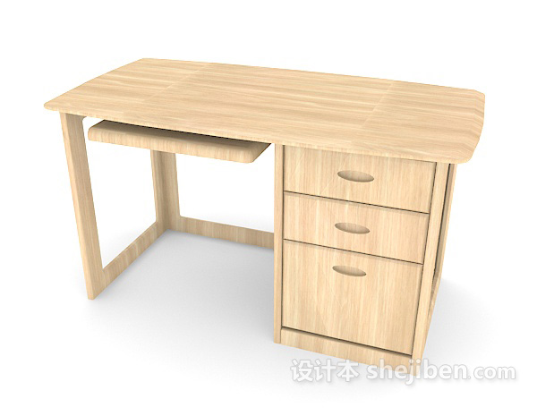 免费简单现代居家书桌3d模型下载