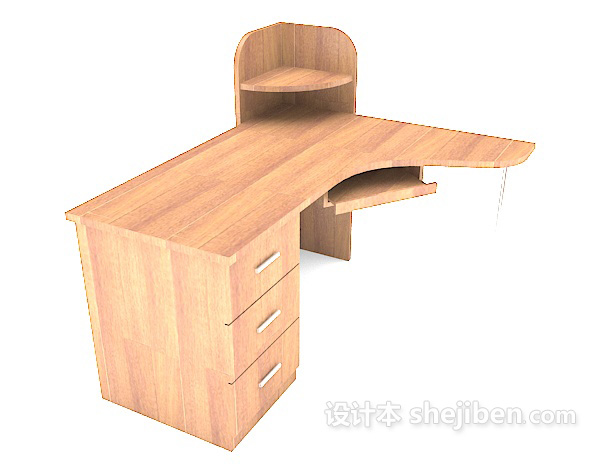 设计本简单办公桌3d模型下载