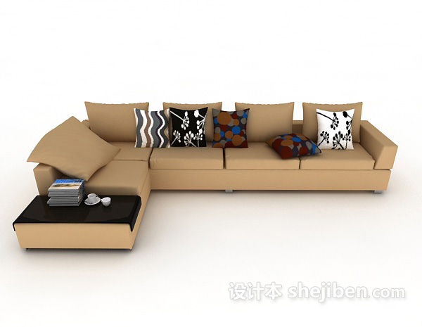 现代风格简约常见多人沙发3d模型下载