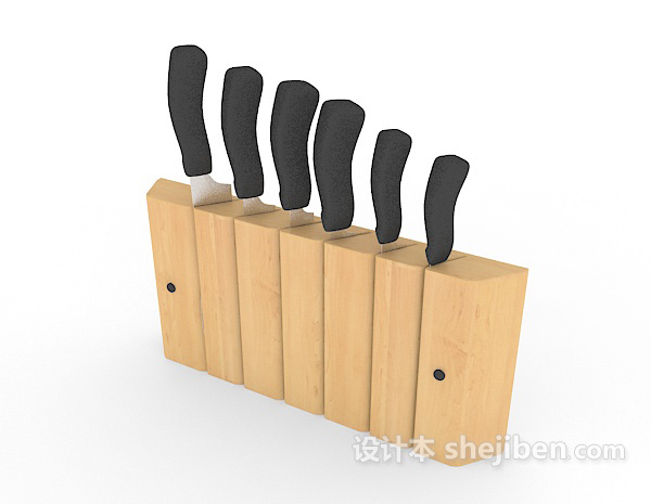 免费厨房套装刀具3d模型下载