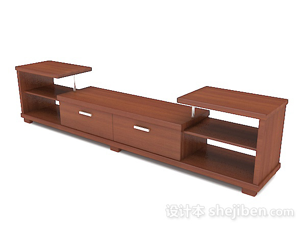 免费简单实木电视柜3d模型下载