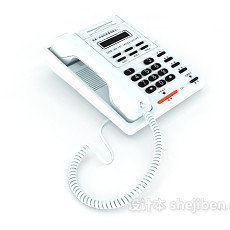 白色电话座机3d模型下载