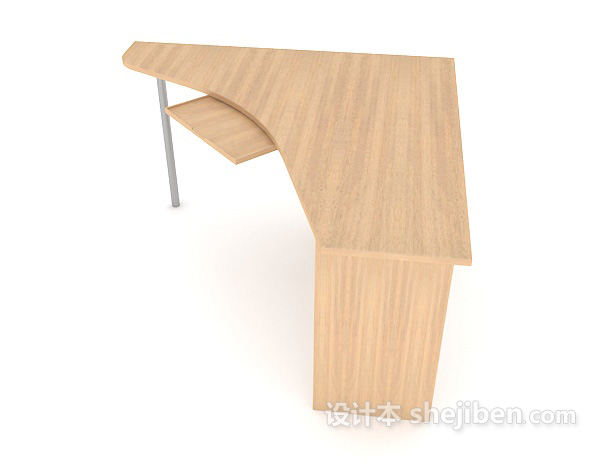 现代风格木质电脑桌子3d模型下载