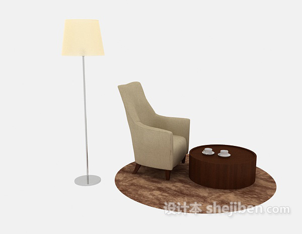 简约家具桌椅3d模型下载