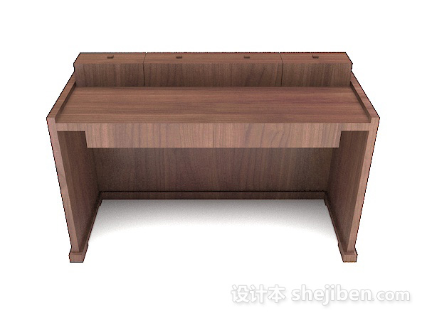 现代风格木质简约书桌子3d模型下载