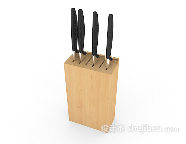 现代风格厨房刀具套装3d模型下载