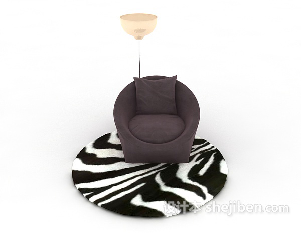 现代风格紫色懒人沙发3d模型下载