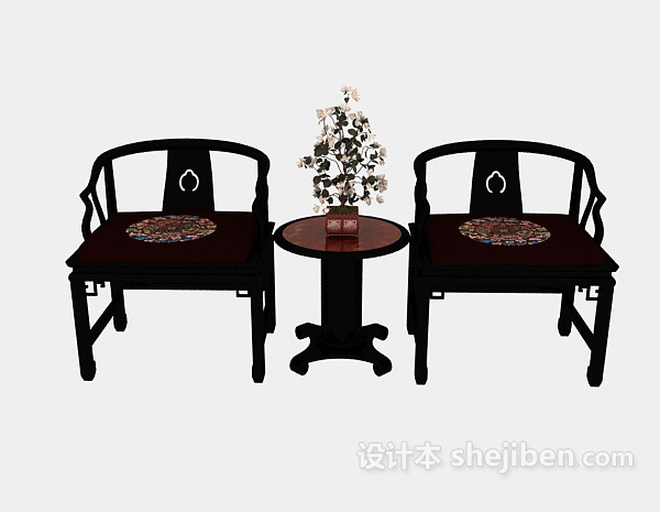 中式风格中式风格家居椅3d模型下载