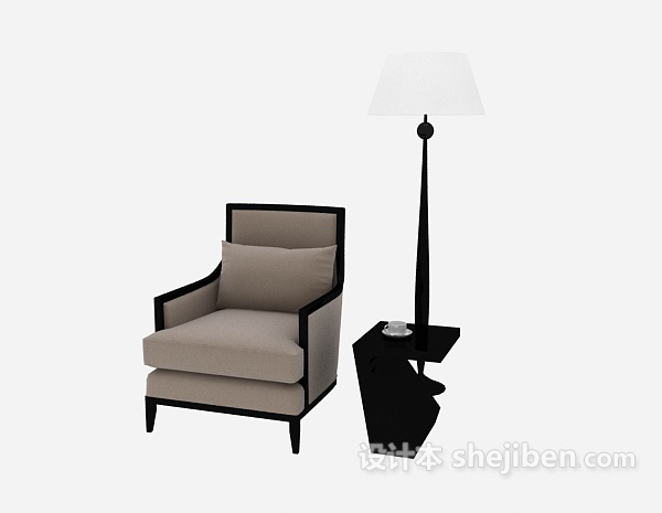 现代风格简洁实用单人沙发3d模型下载