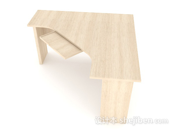设计本简约木质书桌3d模型下载