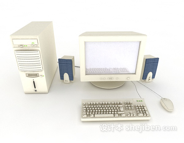 现代风格台式电脑机3d模型下载