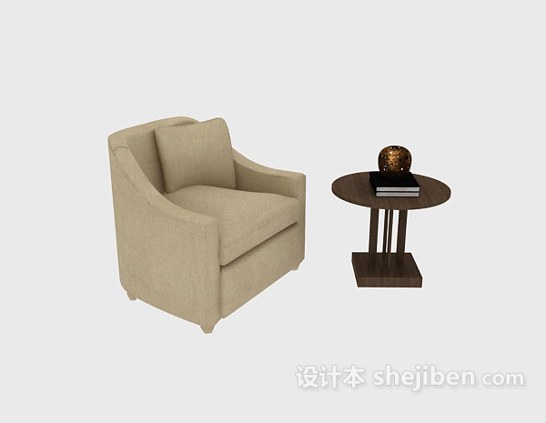 简约家居桌椅组合3d模型下载