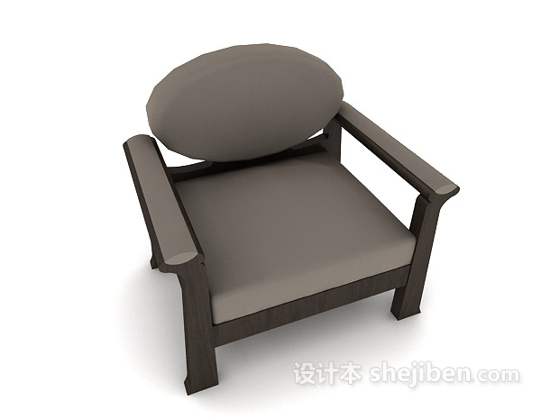 免费灰色家居椅子3d模型下载