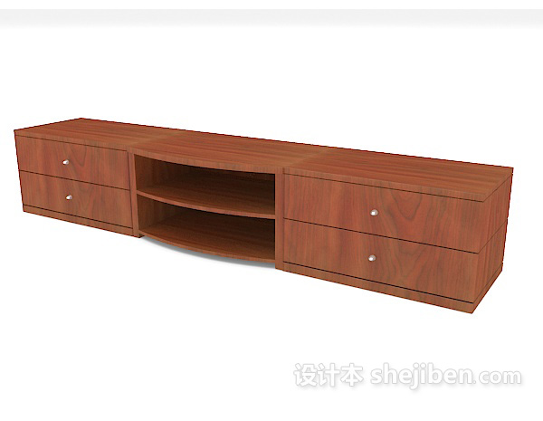 设计本家居木质电视柜3d模型下载