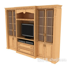 欧式简单电视柜、展示柜3d模型下载