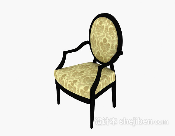 设计本欧式单人椅3d模型下载