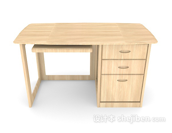 现代风格简单现代居家书桌3d模型下载