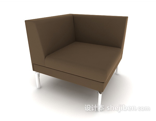 简约休闲棕色单人沙发3d模型下载