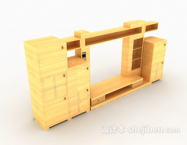 设计本黄色电视大柜子3d模型下载