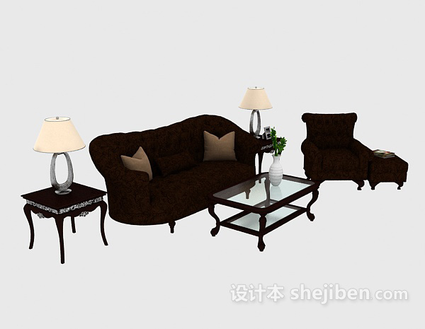 新中式复古组合沙发