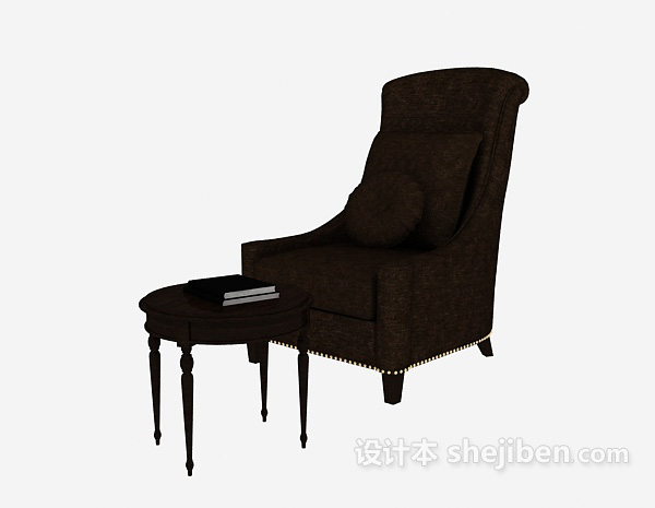 免费简单欧式风格单人沙发3d模型下载