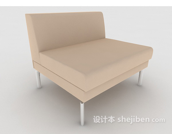 免费浅棕色简约家居椅子3d模型下载