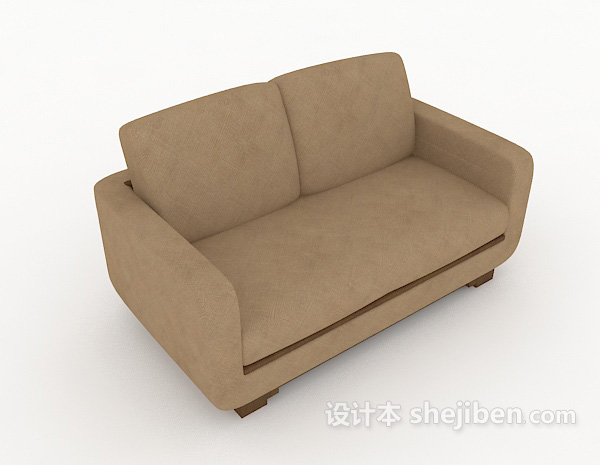现代简约家居棕色双人沙发3d模型下载