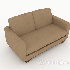 现代简约家居棕色双人沙发3d模型下载