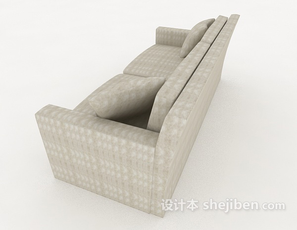 设计本现代灰色居家多人沙发3d模型下载