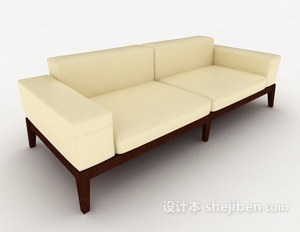 新中式简单双人沙发3d模型下载