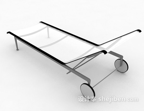 设计本白色休闲躺椅3d模型下载