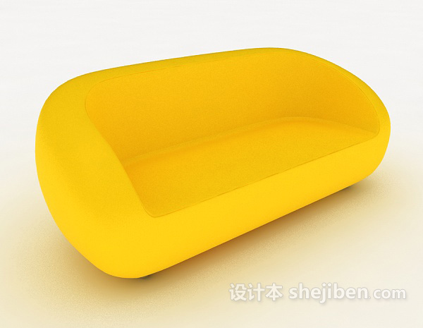 黄色简单多人沙发