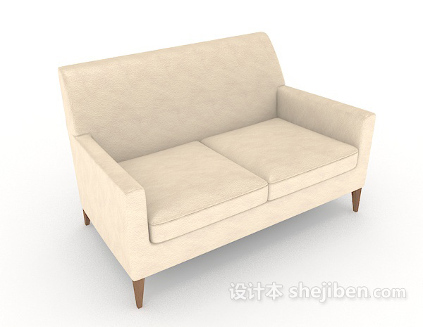 简约大方双人沙发3d模型下载