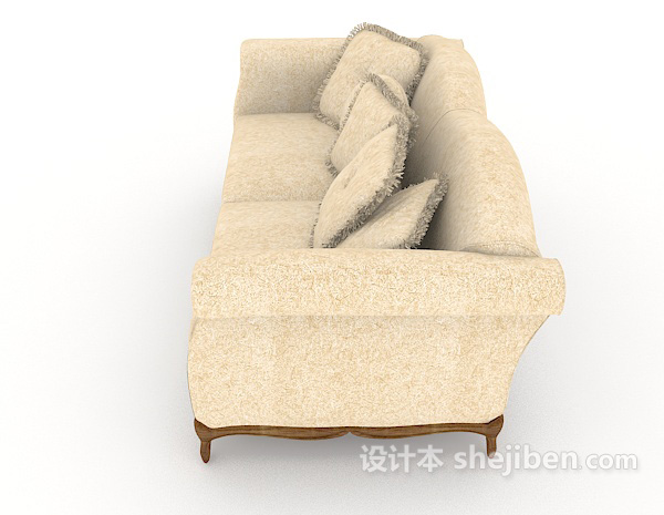 设计本欧式家居简单双人沙发3d模型下载