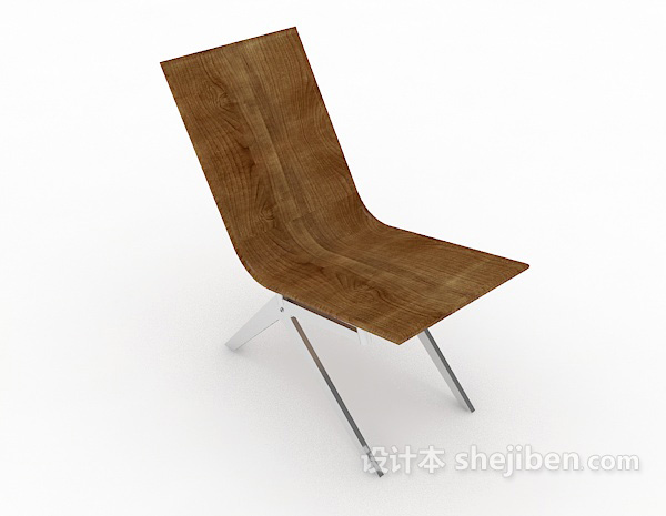 实木现代休闲椅3d模型下载